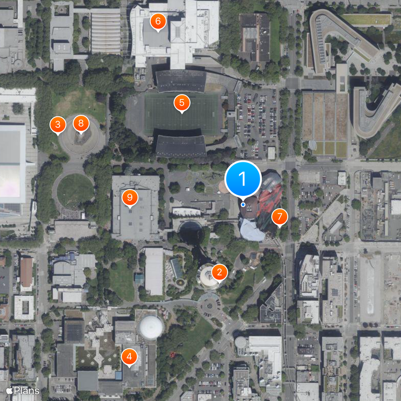 Experience Music Project and Science Fiction Museum and Hall of Fame Mappa