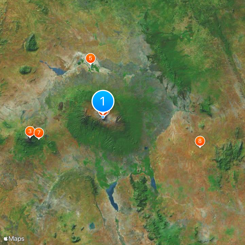 Mount Kilimanjaro climbing routes Map