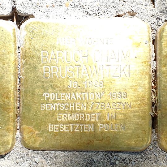 Stolperstein à la mémoire de Baruch Chaim Brustawitzki