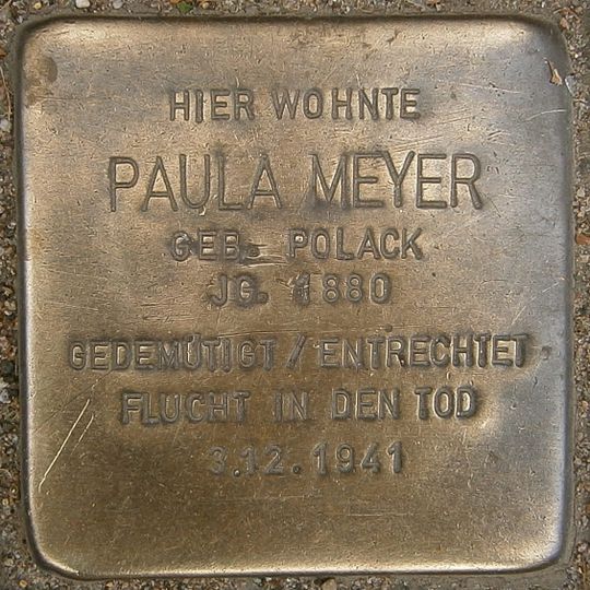 Stolperstein dedicated to Paula Meyer