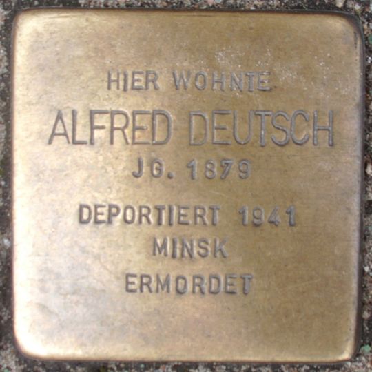 Stolperstein dedicated to Alfred Deutsch