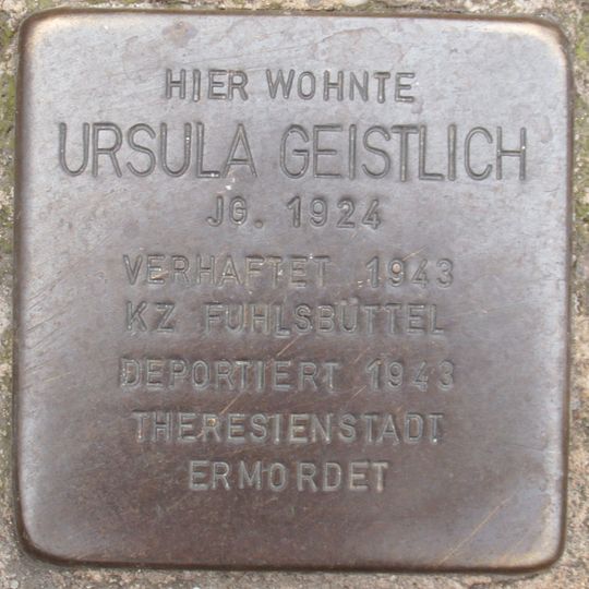 Stolperstein en memoria de Ursula Geistlich