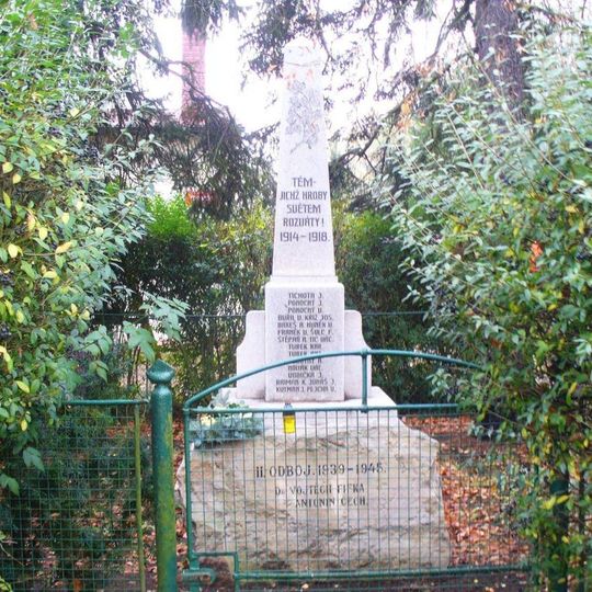 Pomník padlým u hřbitova v Chloumku