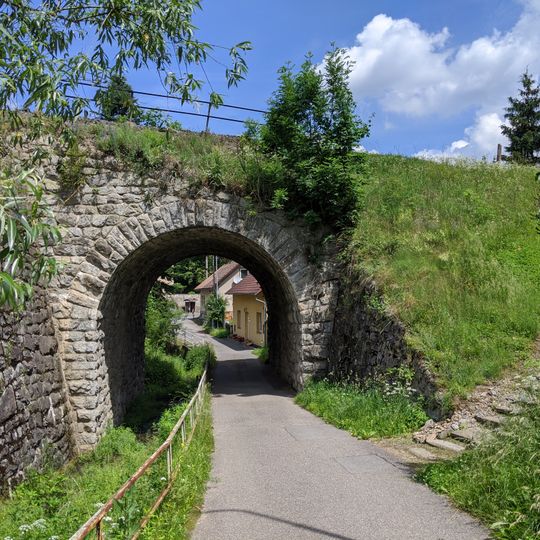 Railway bridge over Růžová street in Sázava