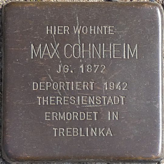 Stolperstein en memoria de Max Cohnheim