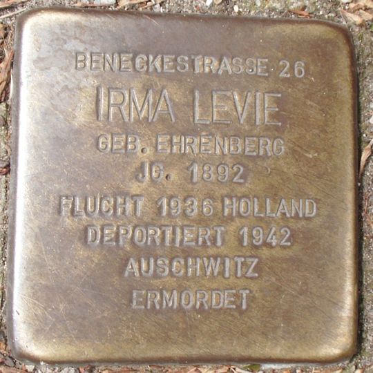 Stolperstein en memoria de Irma Levie