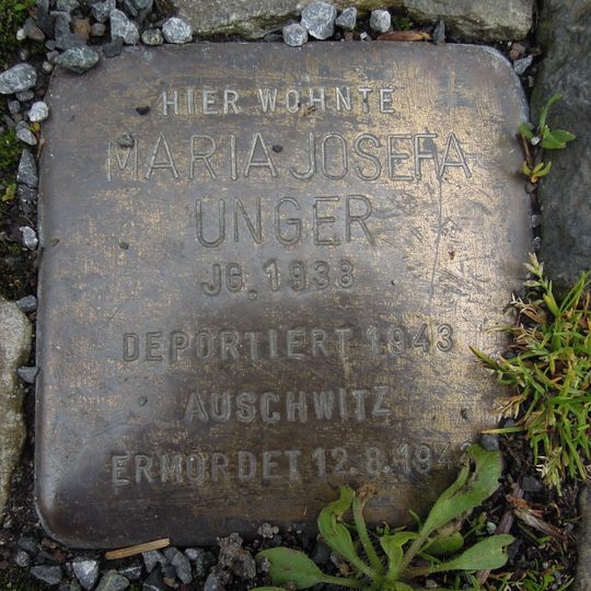 Stolperstein en memoria de Maria Josefa Unger