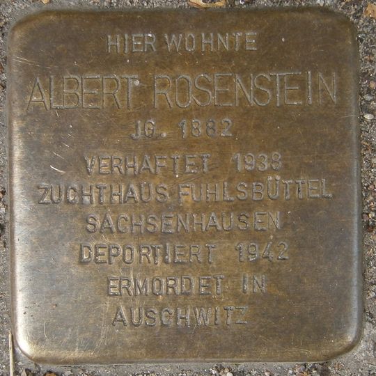 Stolperstein dedicated to Albert Rosenstein
