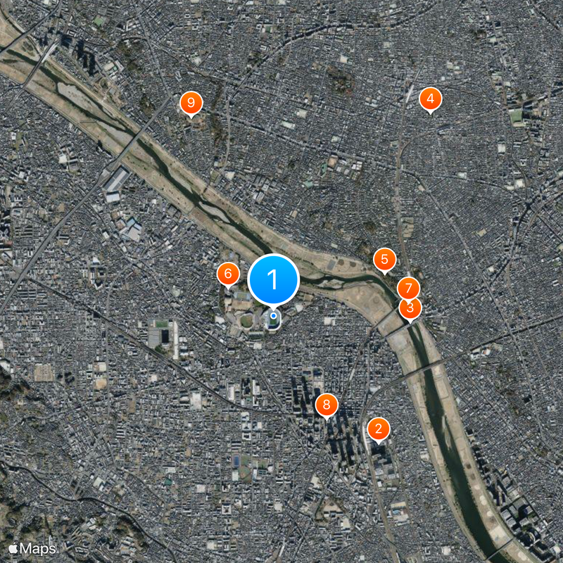 Kawasaki Todoroki Stadium Map