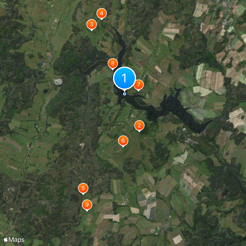 Slezská Harta Reservoir Map