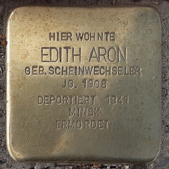 Stolperstein dedicated to Edith Aron