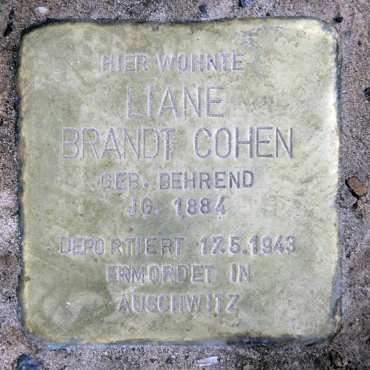 Stolperstein dedicated to Liane Brandt Cohen