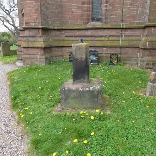 Sundial and pier west of South Porch of Church of St John the Baptist