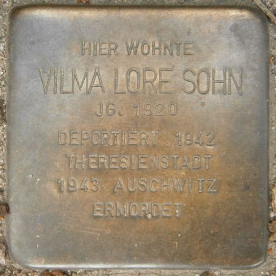 Stolperstein dedicated to Vilma Lore Sohn