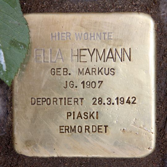 Stolperstein dedicated to Ella Heymann