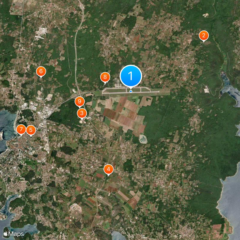 Pula Airport Map