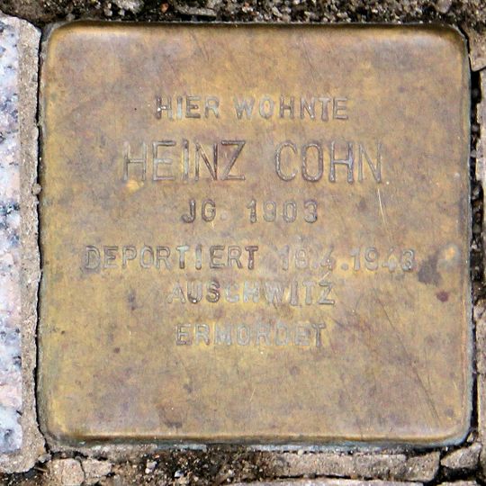 Stolperstein dedicated to Heinz Cohn