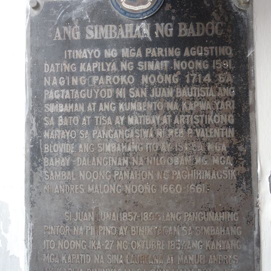The Church of Badoc historical marker