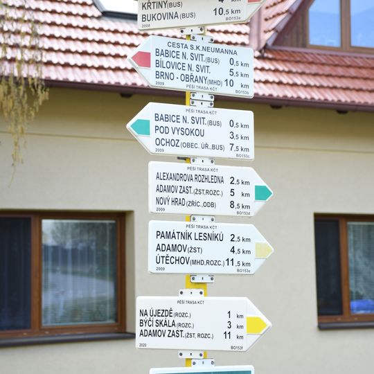 Rozcestník Babice nad Svitavou - rozc.