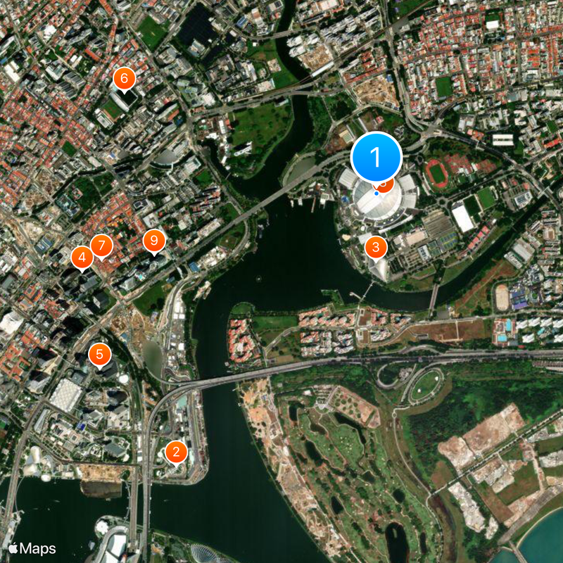 Estádio Nacional de Singapura Mapa