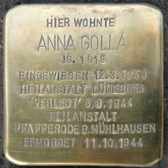Stolperstein en memoria de Anna Golla