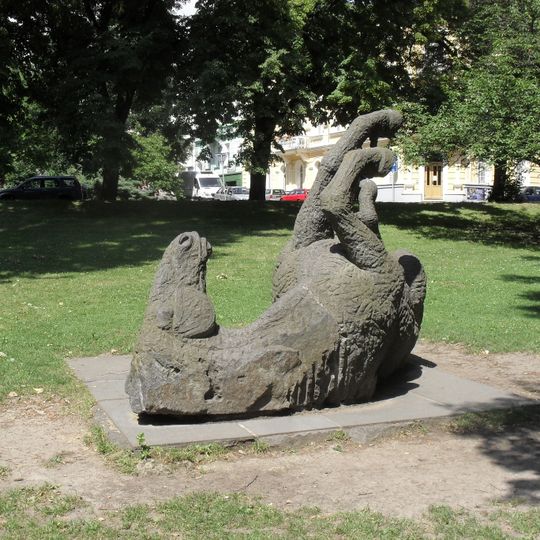 Socha ležícího koně v Teplicích