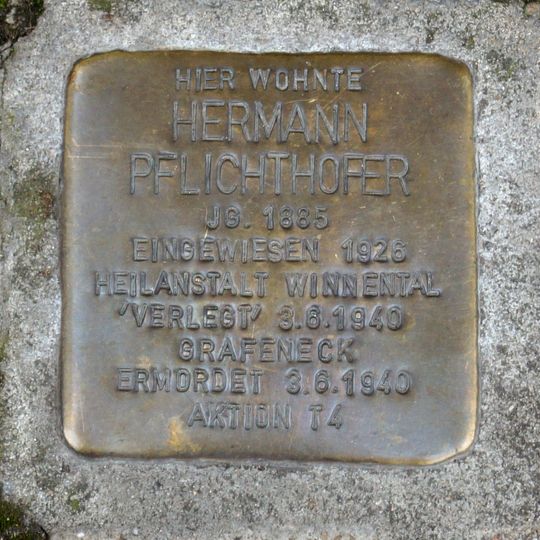 Stolperstein en memoria de Hermann Pflichthofer