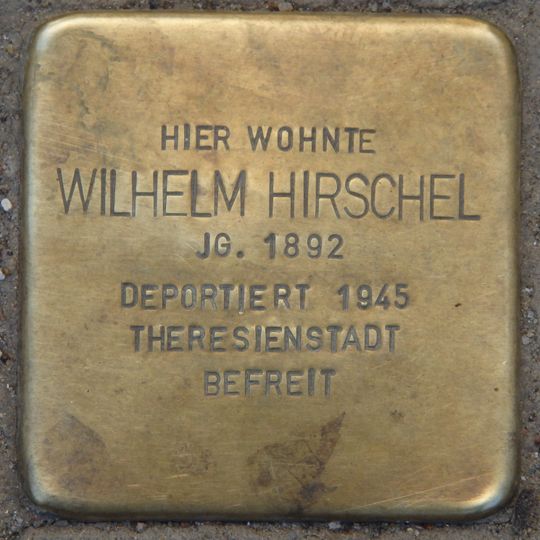 Stolperstein dedicated to Wilhelm Hirschel