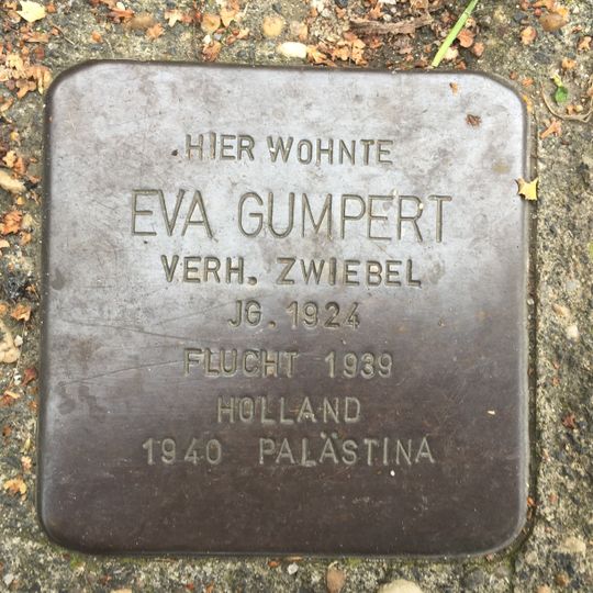 Stolperstein à la mémoire d’Eva Gumpert