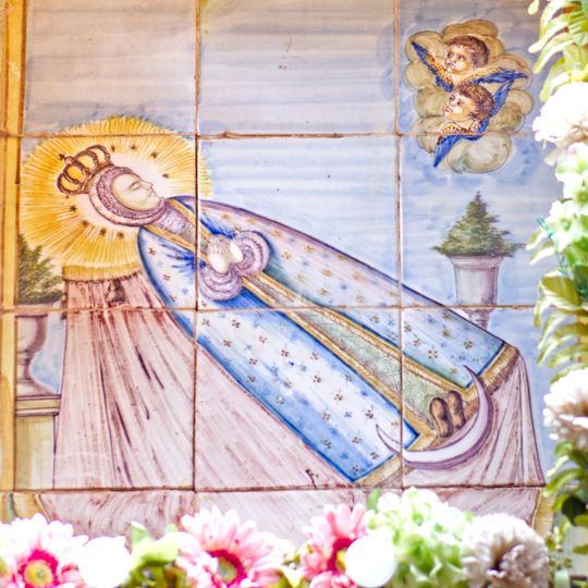 Ceramic panel of Our Lady of August