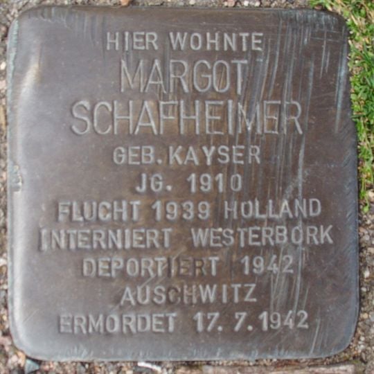 Stolperstein dedicated to Margot Schafheimer