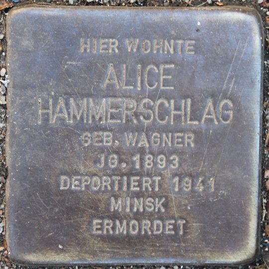 Stolperstein à la mémoire d’Alice Hammerschlag