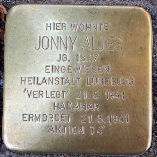 Stolperstein en memoria de Jonny Aljes