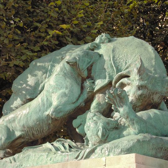 Rhinoceros Attacked by Tigers