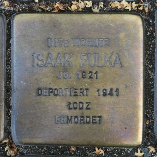 Stolperstein dedicated to Isaak Pulka