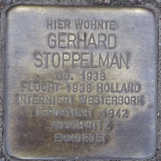 Stolperstein en memoria de Gerhard Stoppelman