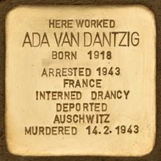 Stolperstein dedicated Ada van Dantzig