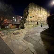 Newcastle upon Tyne town defences: section of curtain wall and town ditch between Forth Street and Hanover Street