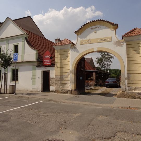 Homestead at Arnošta z Pardubic square in Úvaly