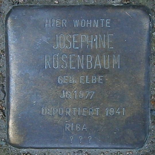 Stolperstein dedicated to Josephine Rosenbaum