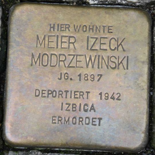 Stolperstein em memória de Meier Izeck Modrzewinski