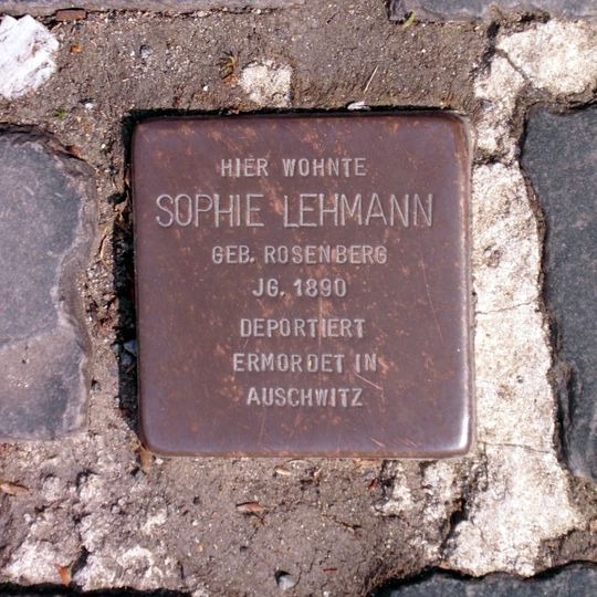 Stolperstein à la mémoire de Sophie Lehmann