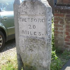 Milestone, Norwich Road, by Red Cross shop, N of Bridewell Museum