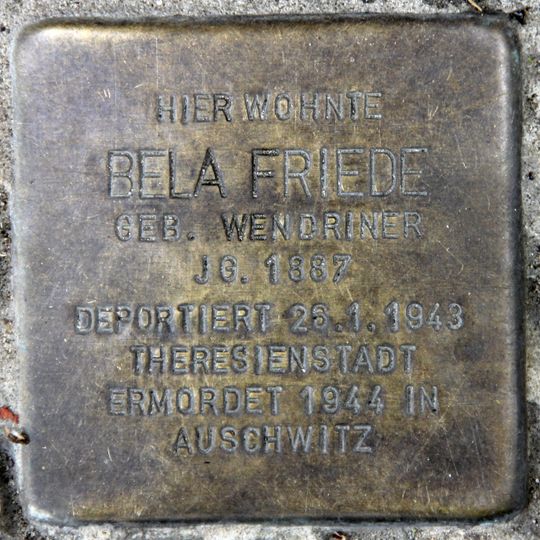 Stolperstein en memoria de Bela Friede