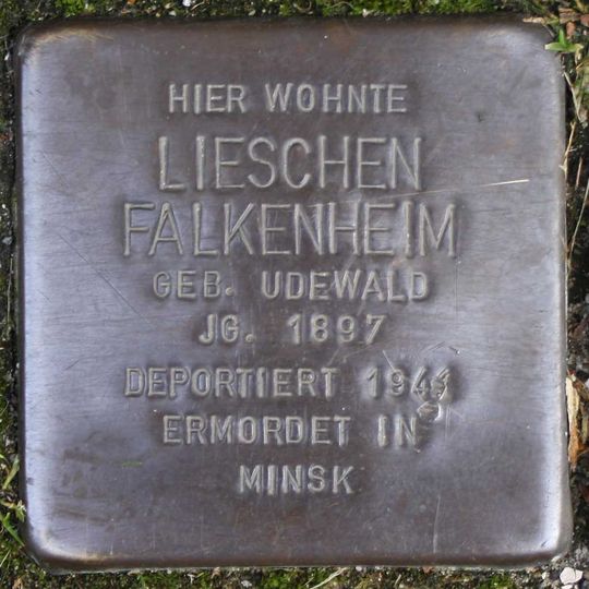 Stolperstein dedicated to Lieschen Falkenheim