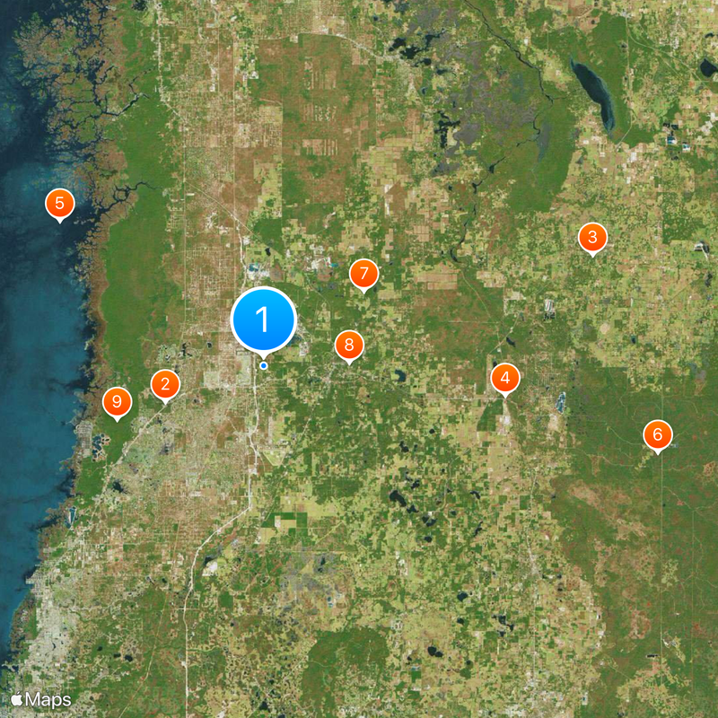 Hernando County Kaart