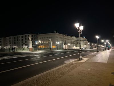 At night