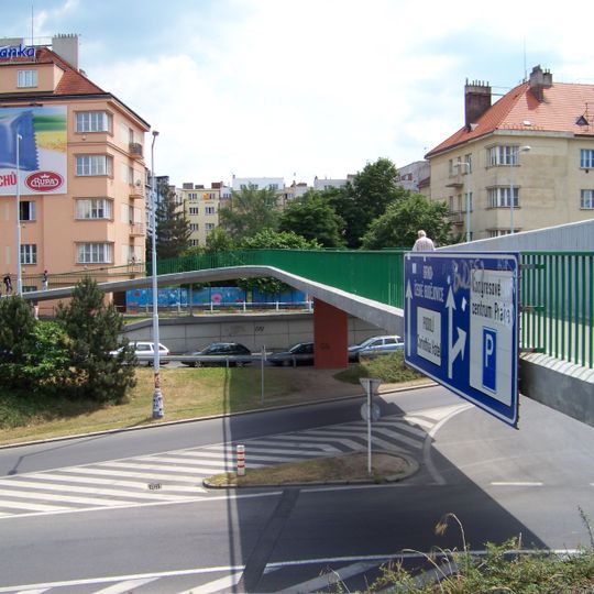 Footbridge at Pankrácké náměstí