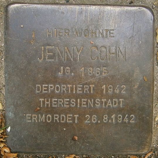 Stolperstein en memoria de Jenny Cohn