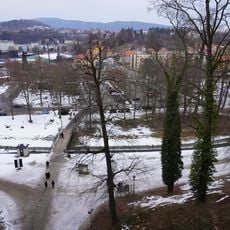 Lávka ulice Jelení zahrada přes Polečnici v Českém Krumlově